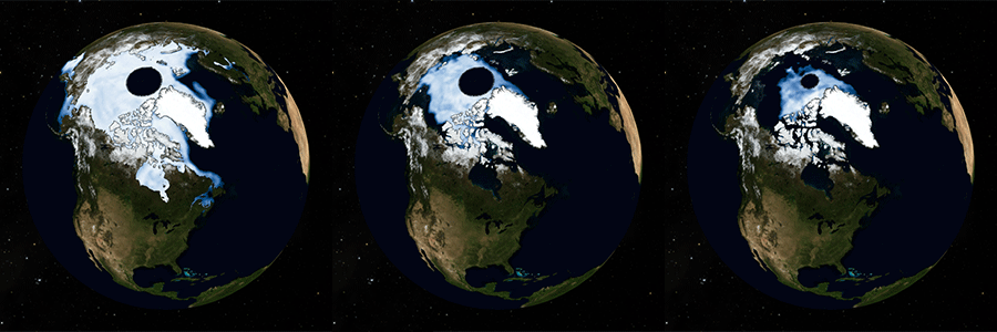Sea ice extent visualization